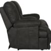 Voyager - Fabric Lay Flat Console Reclining Loveseat - Slate