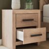 Sanginlane - Tan - Two Drawer Night Stand