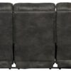 Voyager - Fabric Lay Flat Reclining Sofa With 3 Recliners And Drop Down Table - Slate