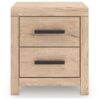 Sanginlane - Tan - Two Drawer Night Stand