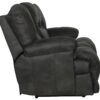Voyager - Fabric Lay Flat Reclining Sofa With 3 Recliners And Drop Down Table - Slate
