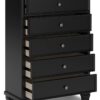 Lanolee - Black - Five Drawer Chest