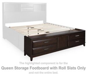 Vanmore - Dark Brown - Queen Storage Footboard With Roll Slats