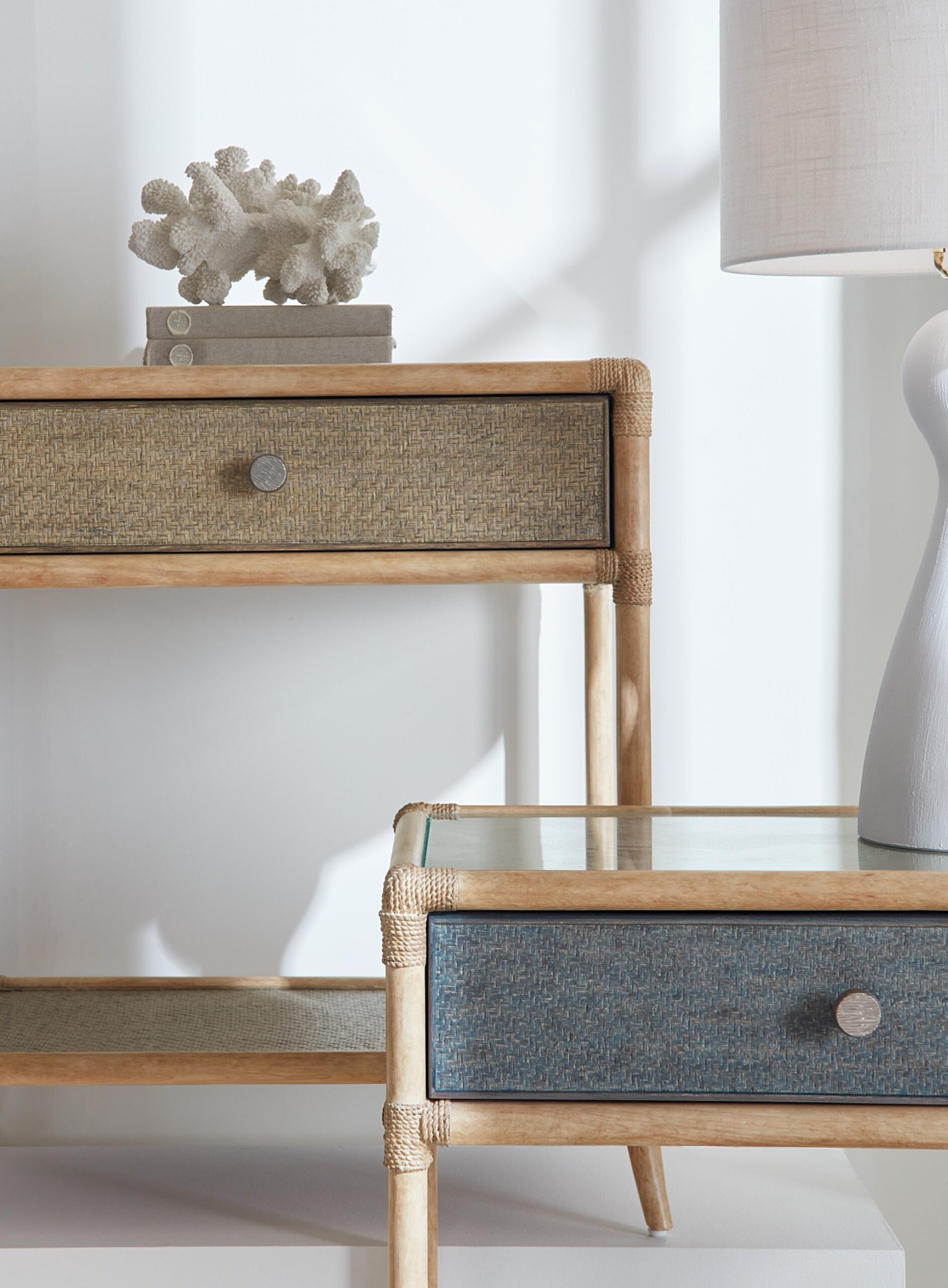 Retreat - Pole Rattan Bedside Table - Green
