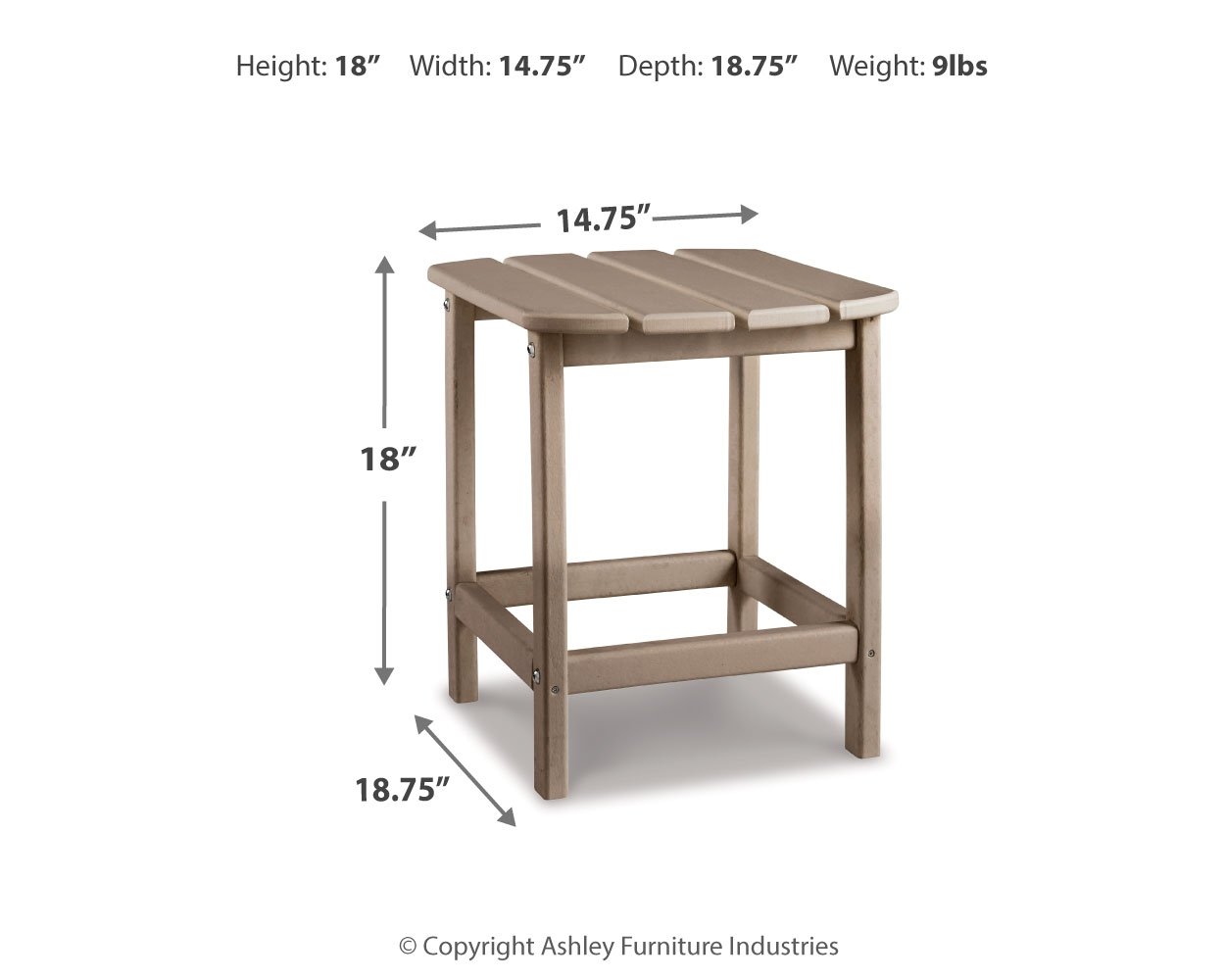Sundown Treasure - Rectangular End Table - Driftwood