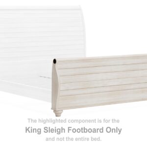 Willowton - King Sleigh Footboard with Faux Plank Design - Whitewash