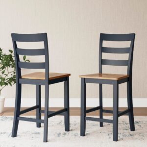 Gesthaven - Barstool (Set of 2) - Natural / Blue