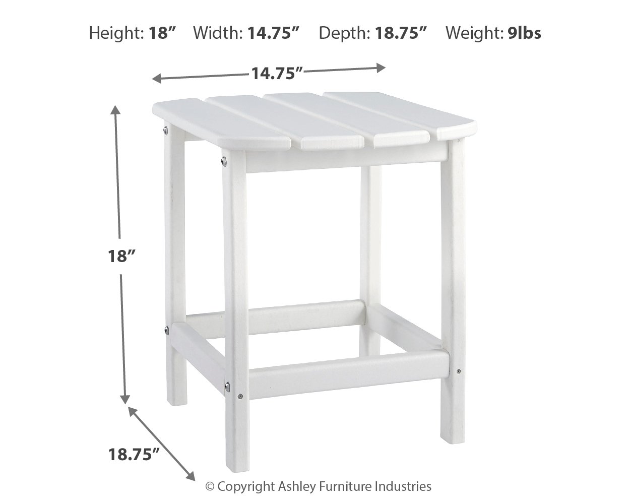 Sundown Treasure - Rectangular End Table - White