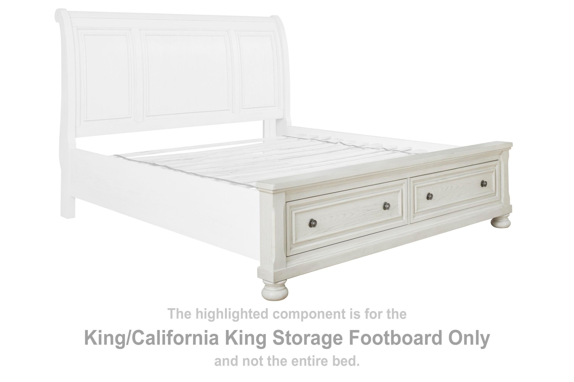 Robbinsdale - K/CK Storage Footboard - Antique White