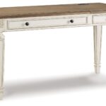 Realyn – Home Office Lift Top Desk – White / Brown