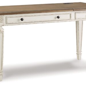 Realyn - Home Office Lift Top Desk - White / Brown