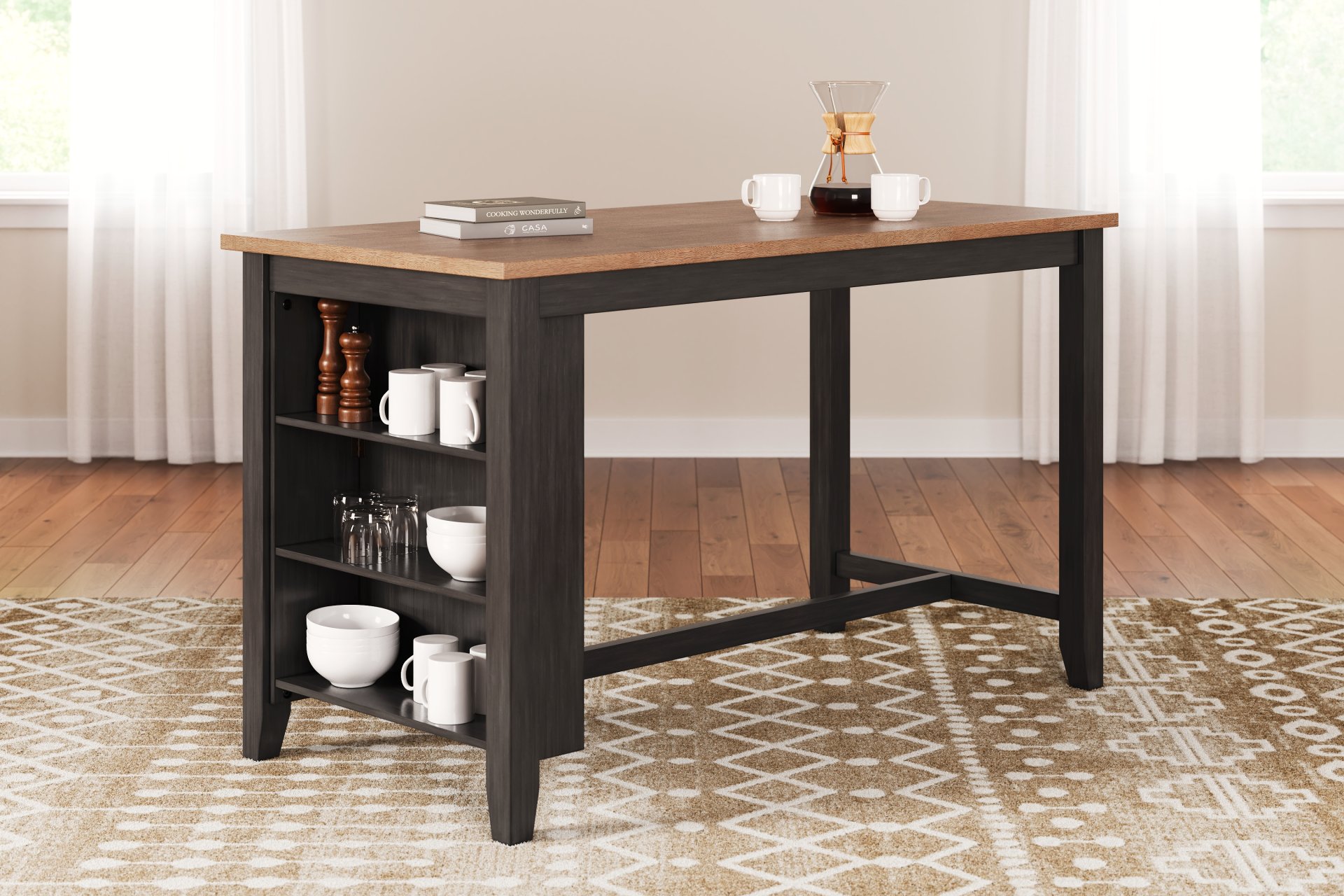 Gesthaven - Rectangular Dining Room Counter Table - Natural / Brown