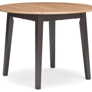 Gesthaven - Round Dining Room Drop Leaf Table - Natural / Brown