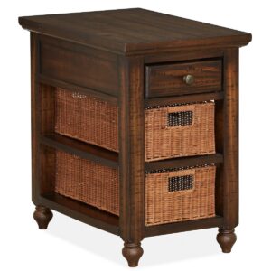 Cottage Lane - Wood Rectangular Chair Side End Table - Coffee